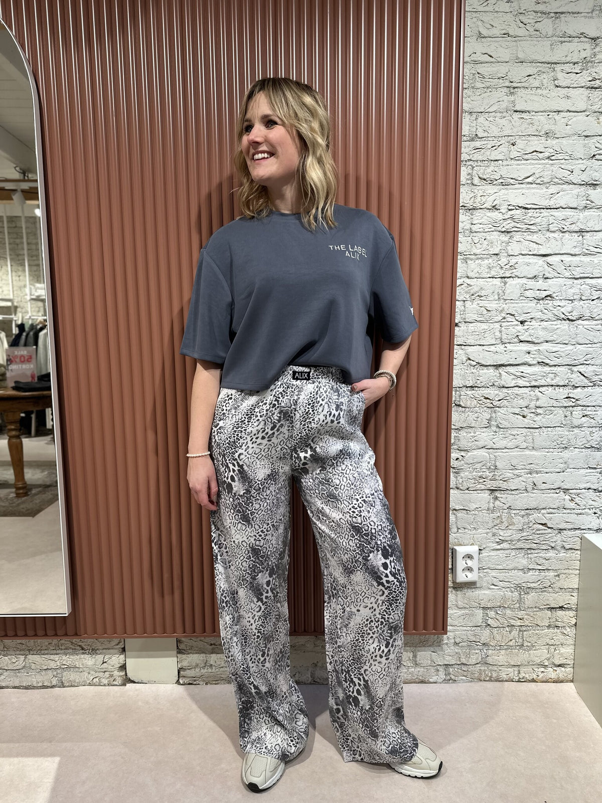 Animal wide leg pants - Mid Grey
