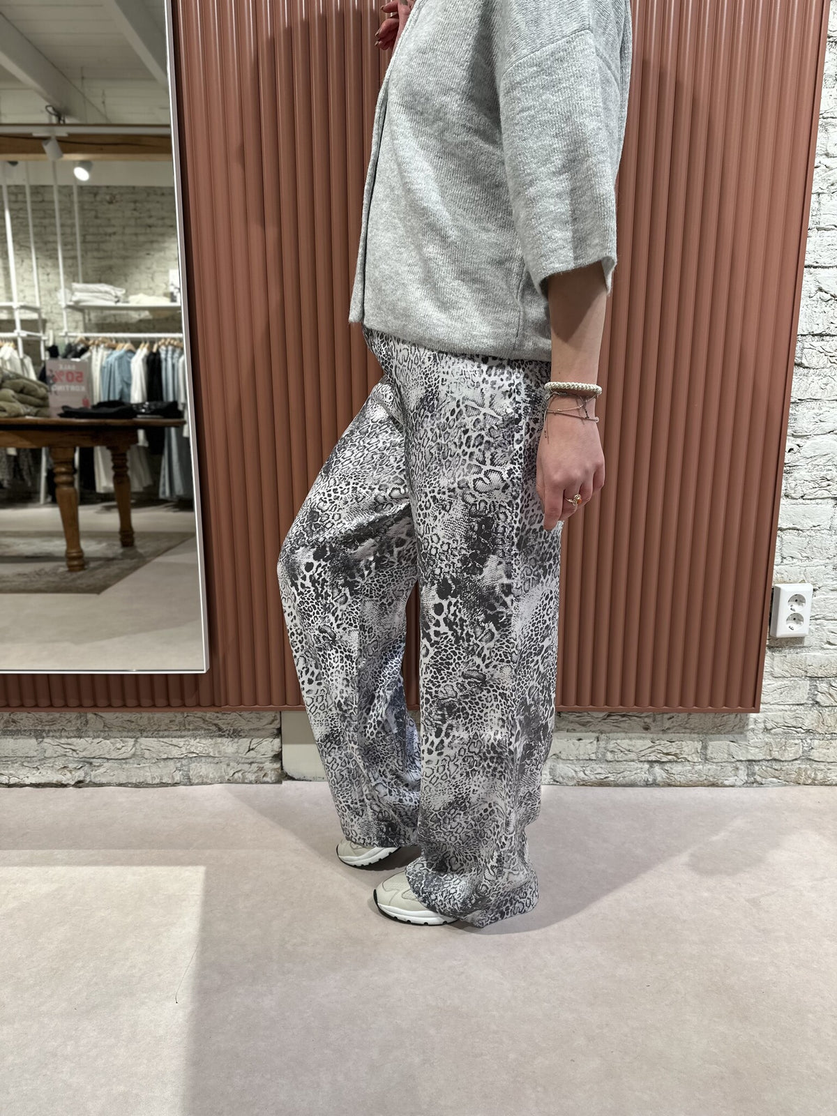 Animal wide leg pants - Mid Grey