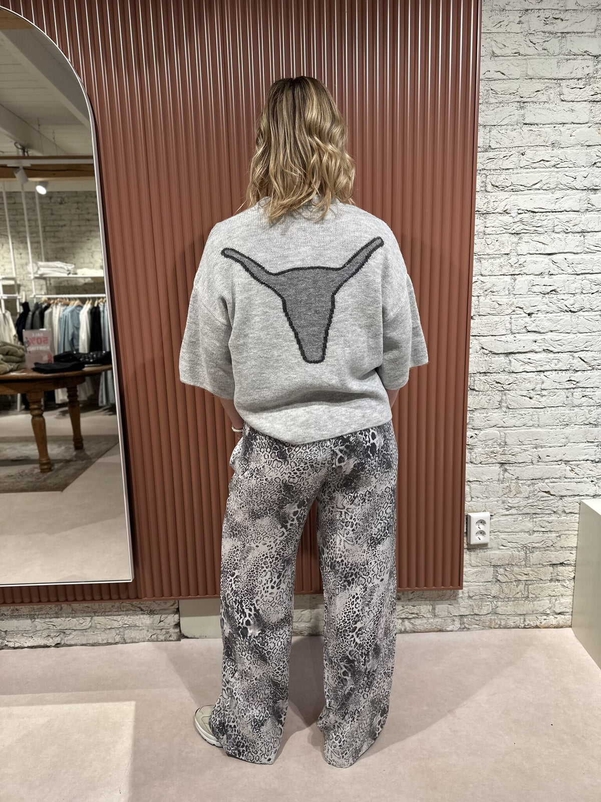 Animal wide leg pants - Mid Grey