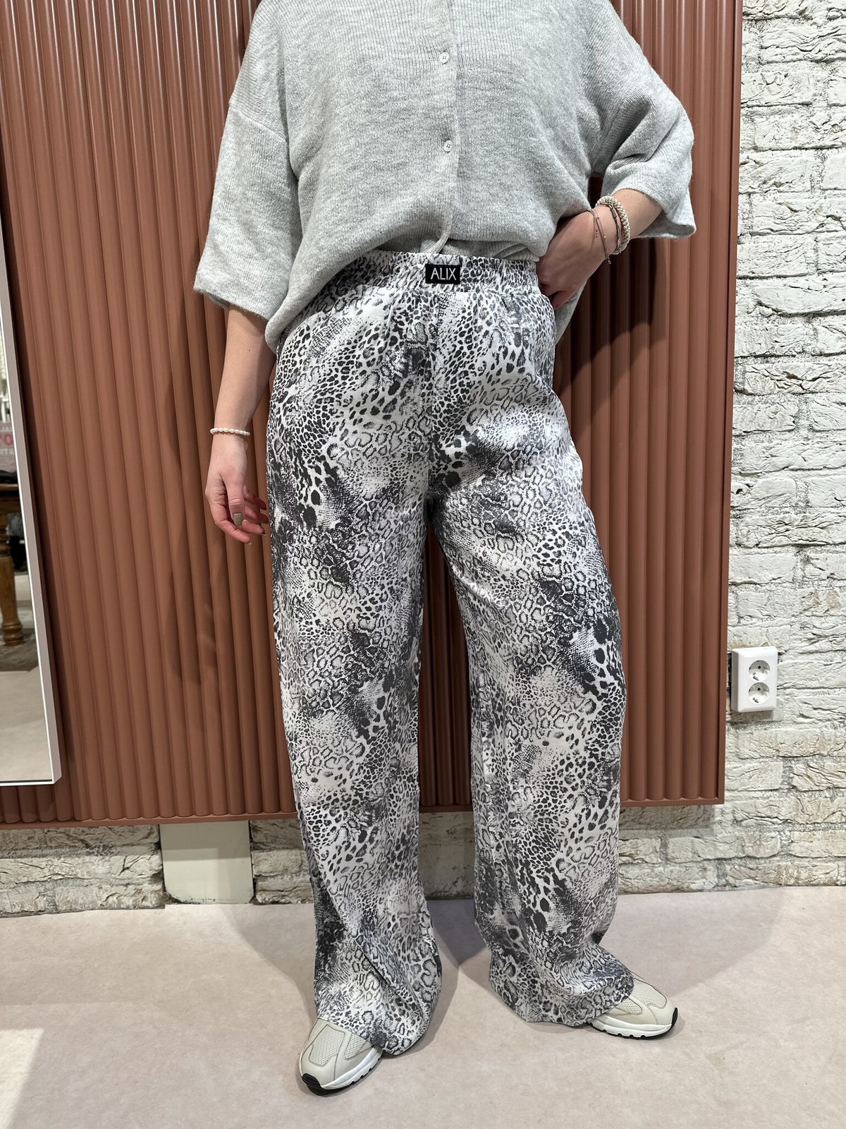 Animal wide leg pants - Mid Grey