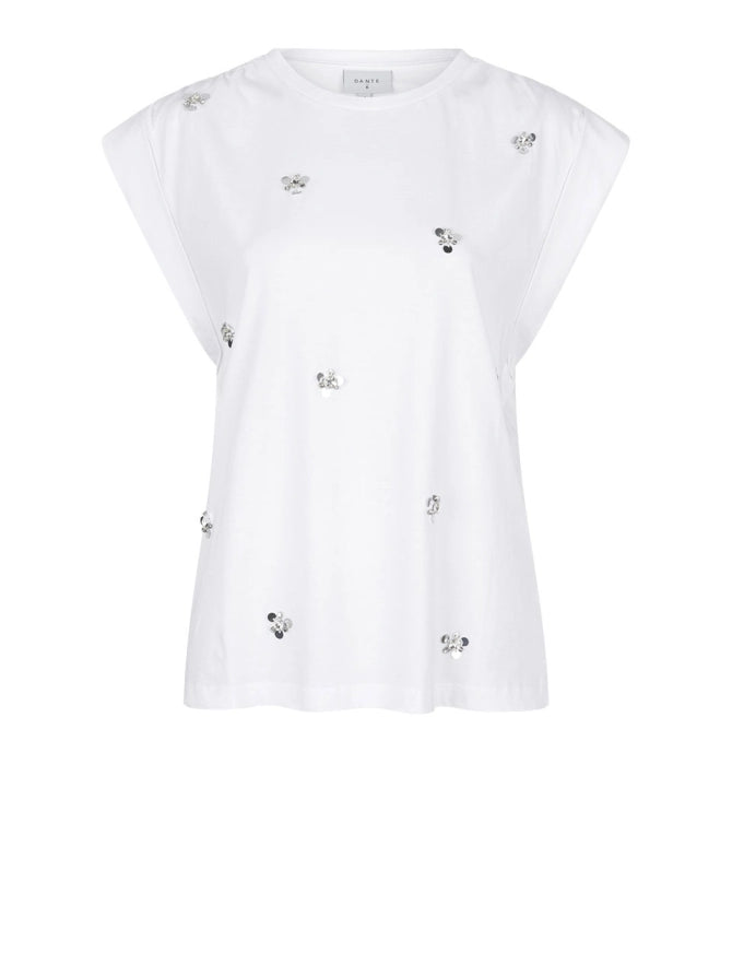 Sparrow sequins embellished tee | Optic White