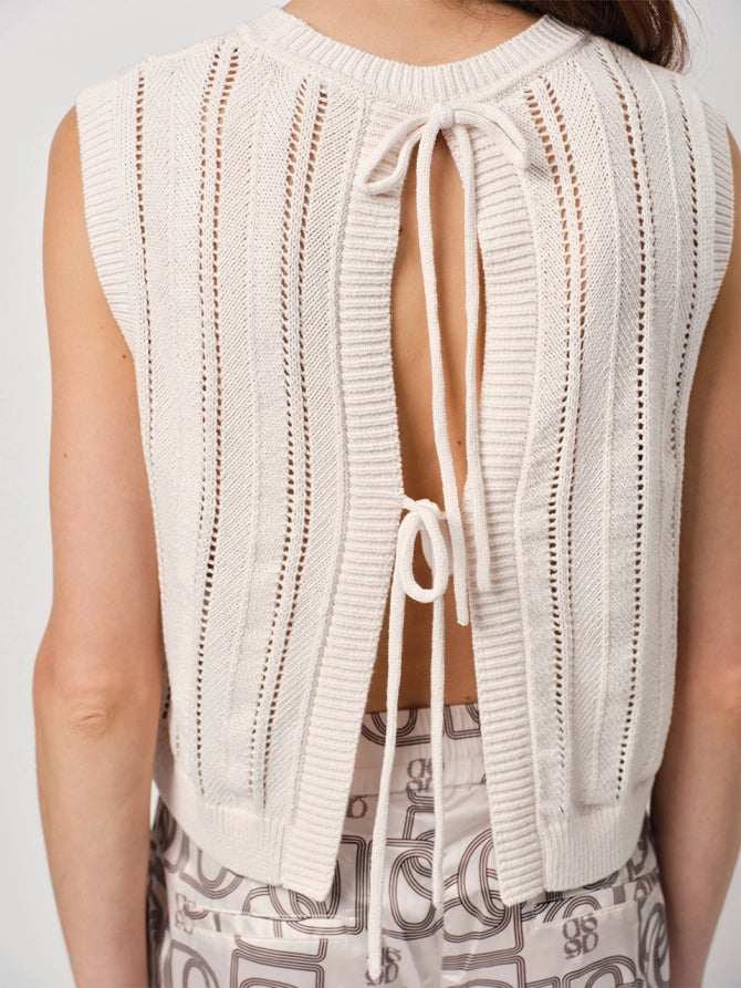 Blake Sleeveless Open Back Sweat | Butter Cream