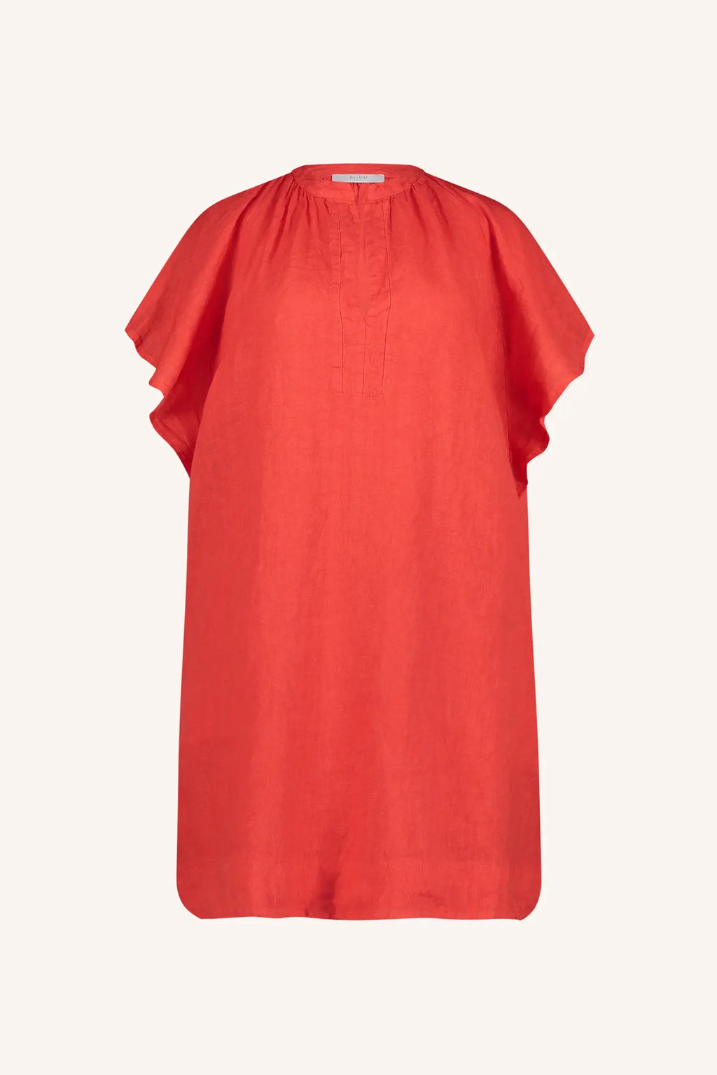 Vina Linen Dress - Bright Poppy