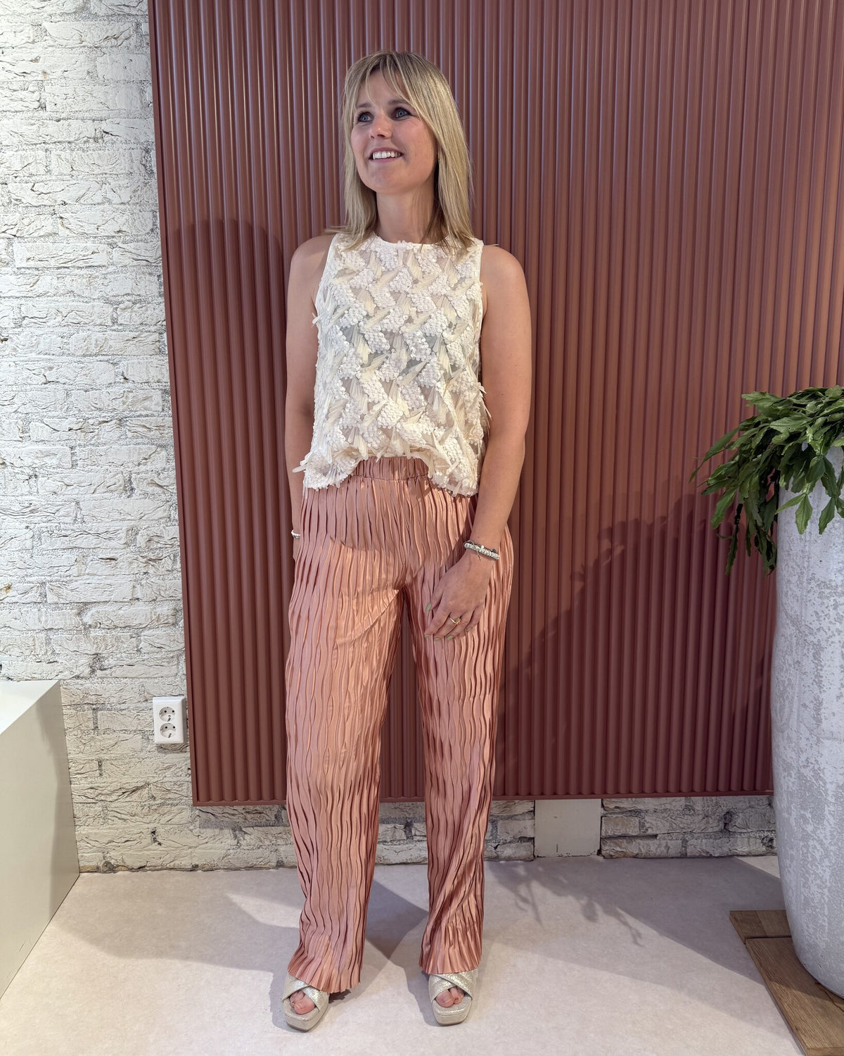 Lilium plissé pants - Antique blush