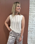 Blake Sleeveless Open Back Sweat | Butter Cream