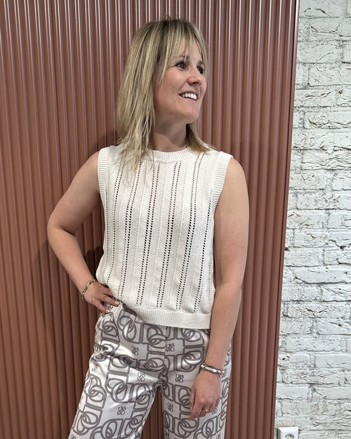 Blake Sleeveless Open Back Sweat | Butter Cream