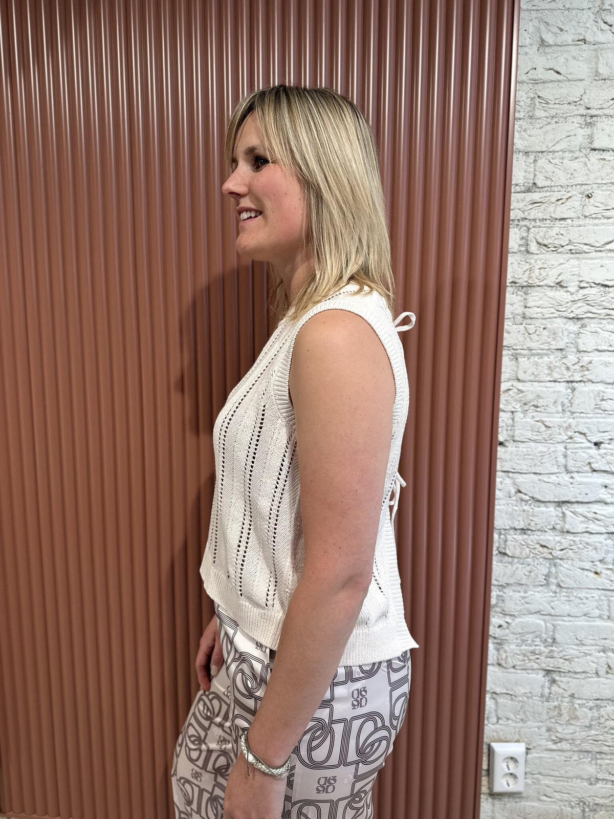 Blake Sleeveless Open Back Sweat | Butter Cream