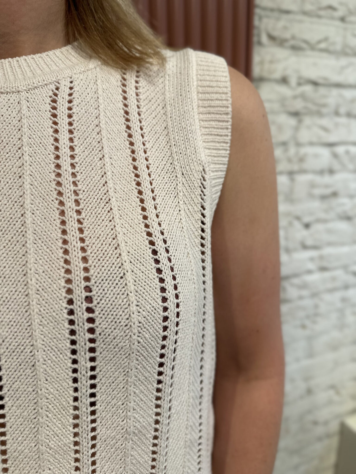 Blake Sleeveless Open Back Sweat | Butter Cream