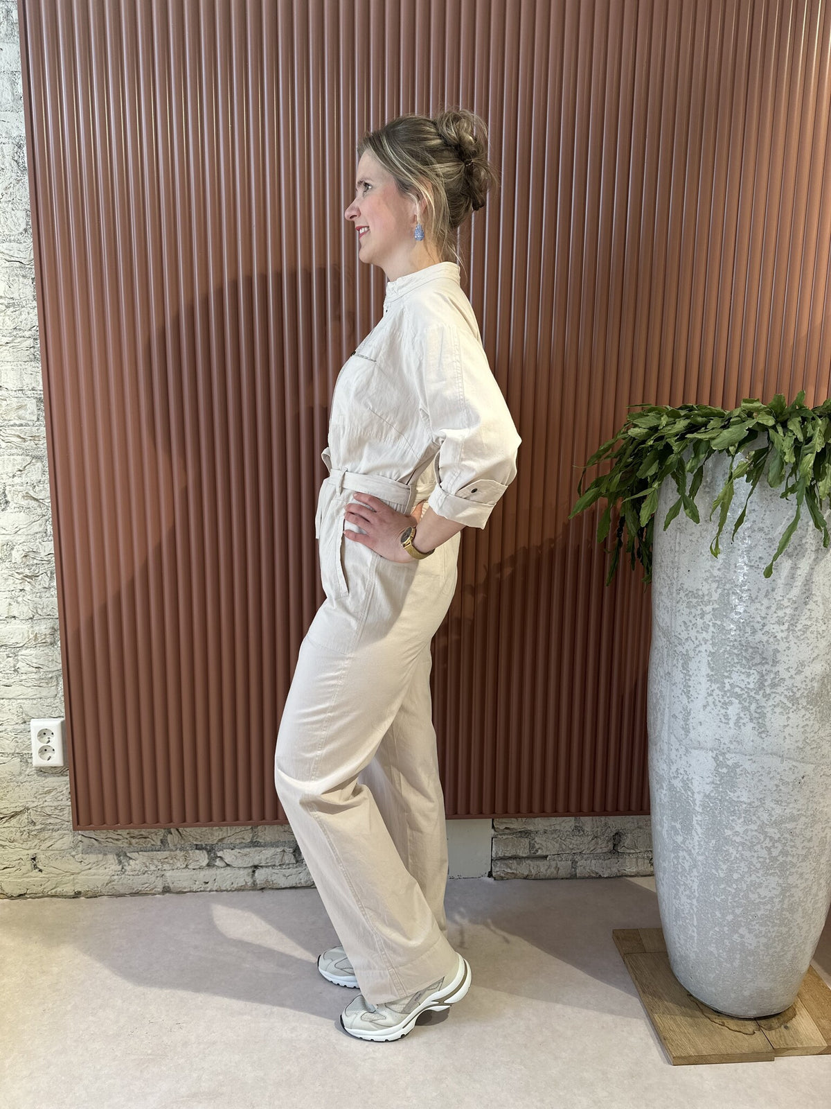 Esra Poplin Suit | Almond