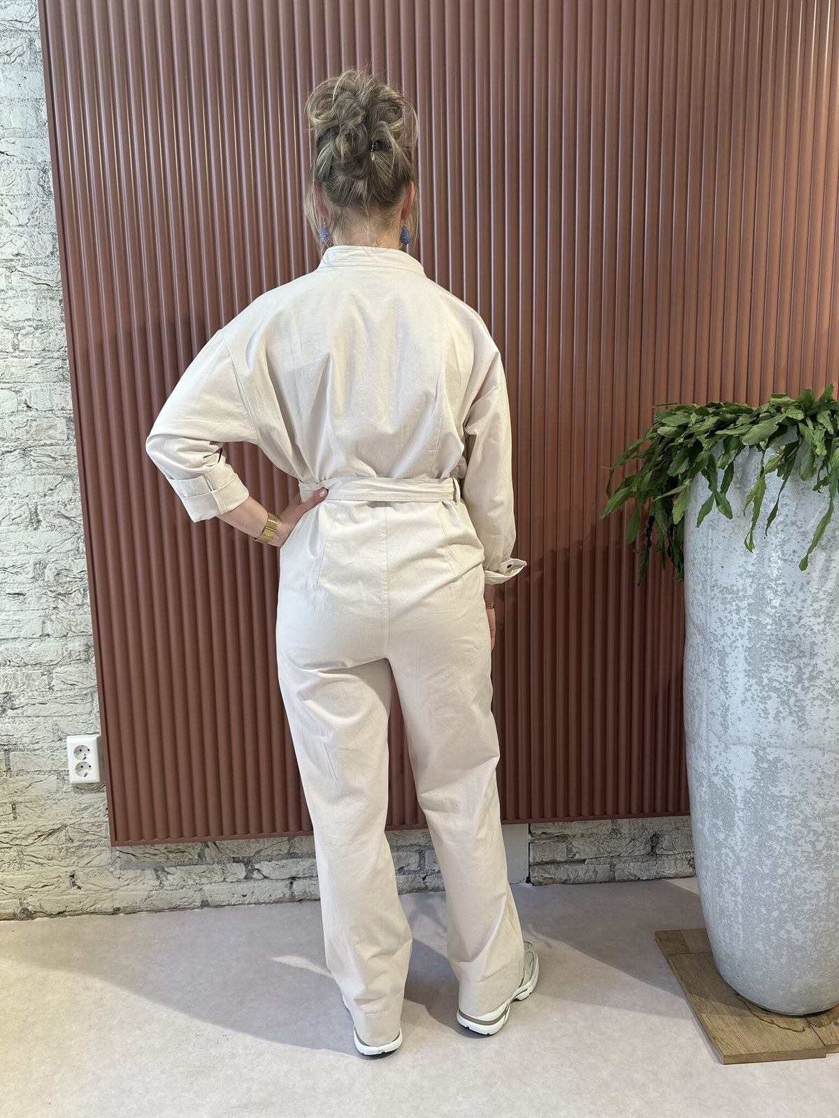 Esra Poplin Suit | Almond