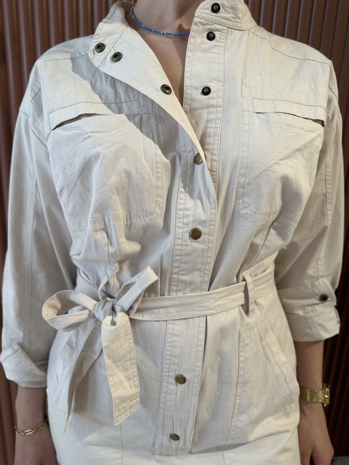 Esra Poplin Suit | Almond