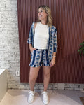 Sensa Palm Ruffle Short | Bright Blue