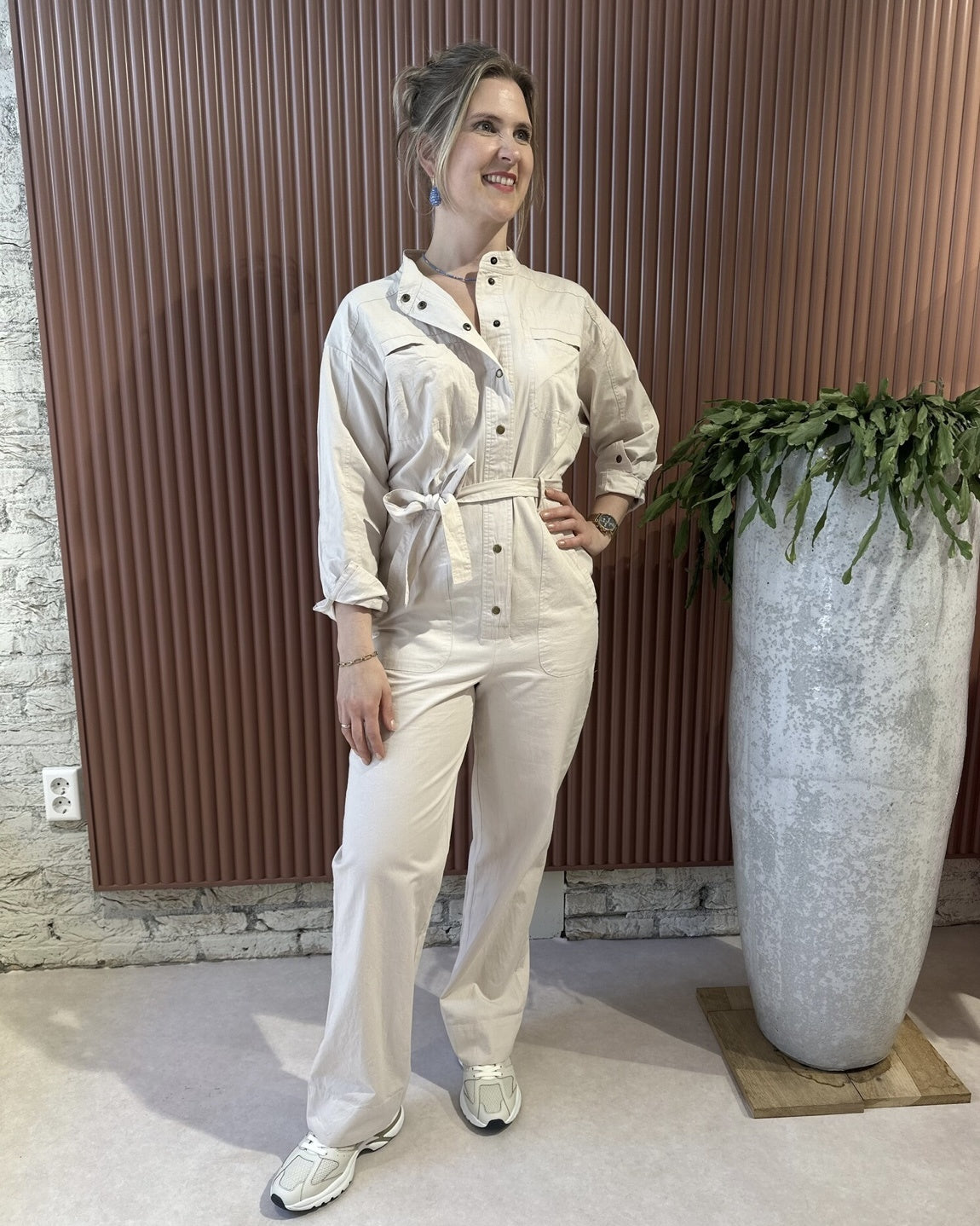 Esra Poplin Suit | Almond