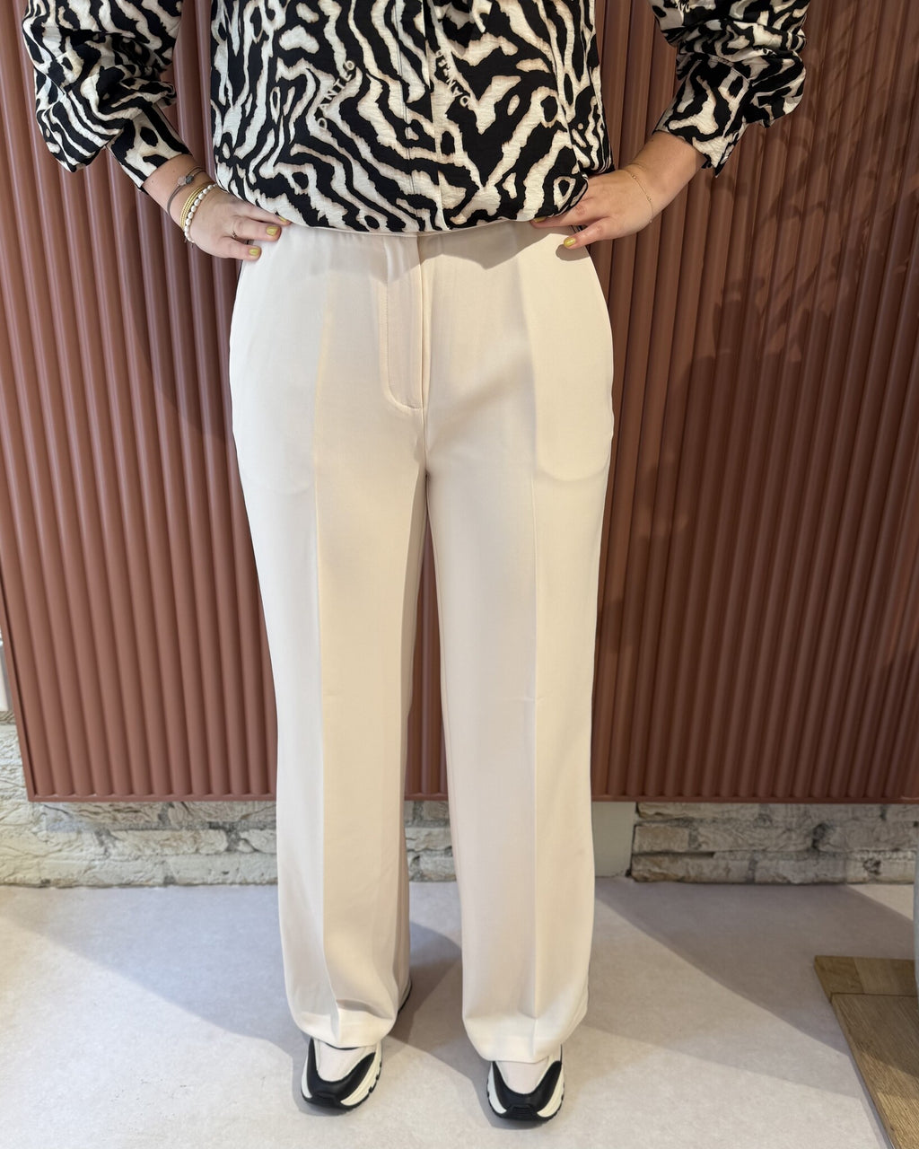 Hush taped tailored pants | Oatmeal cream