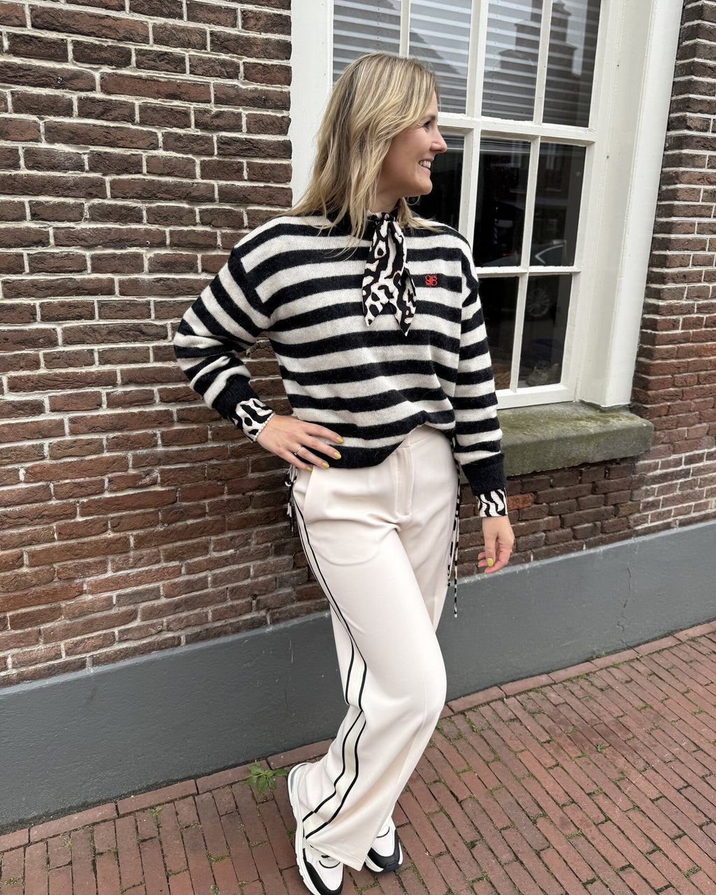 Hush taped tailored pants | Oatmeal cream
