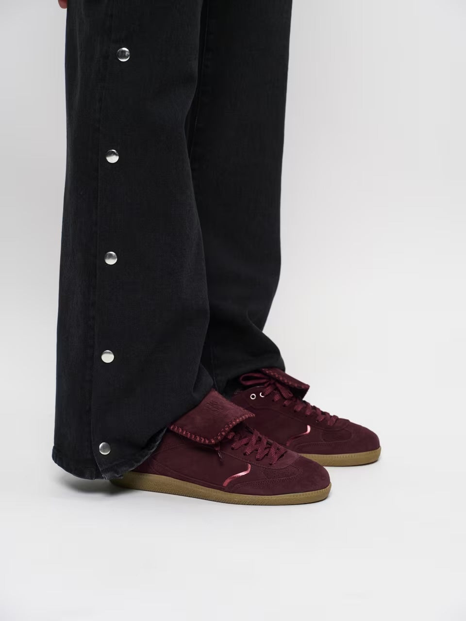 Belvina Button Up Wide Leg Jeans | Washed Black