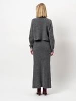 Suzy Knitted Long Skirt | Granite Grey melange