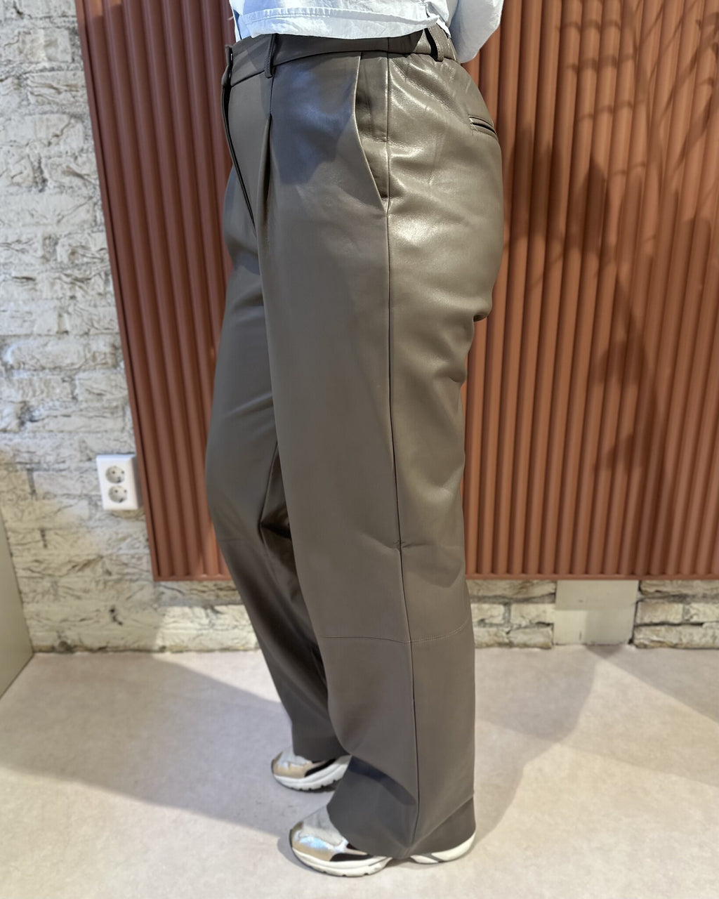 Jules Faux Leather Pants | Antique Grey