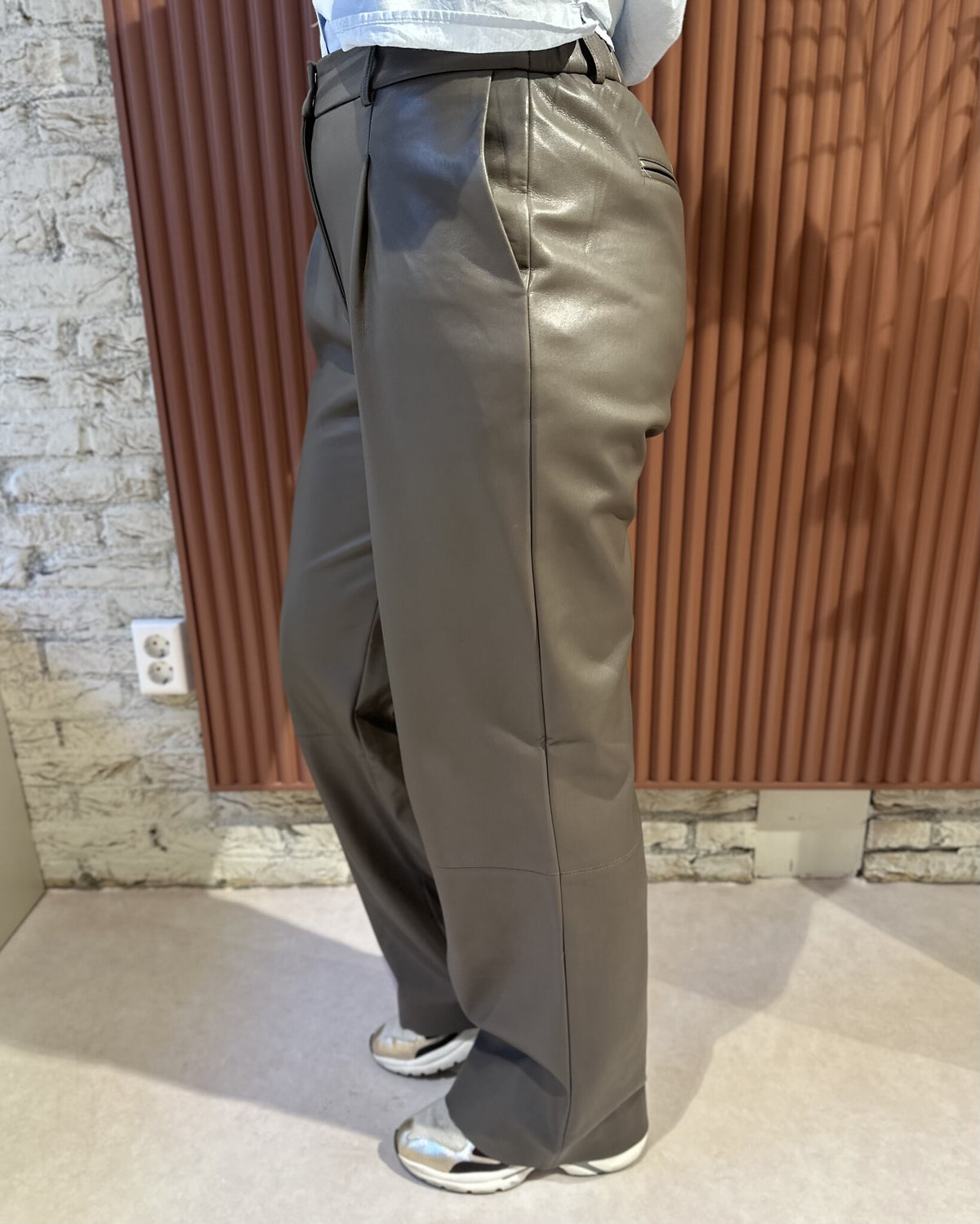 Jules Faux Leather Pants | Antique Grey