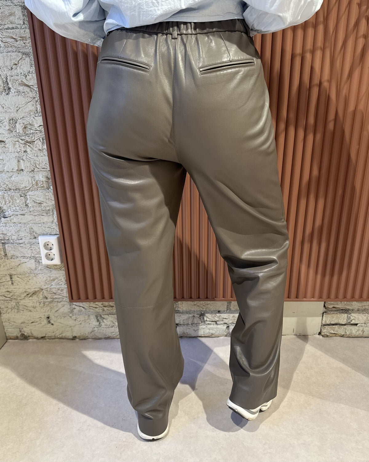Jules Faux Leather Pants | Antique Grey