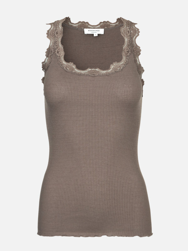 Babette Silk Top U-Neck | Falcon