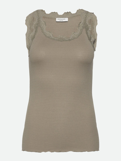 Babette U-Neck Long Lace Top - Laurel Oak