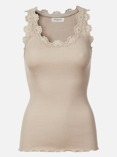 Babette Silk Top U-Neck | Cacao