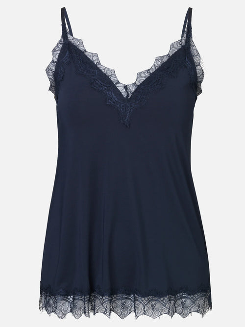 Billie Strap Lace Top - Dark Blue