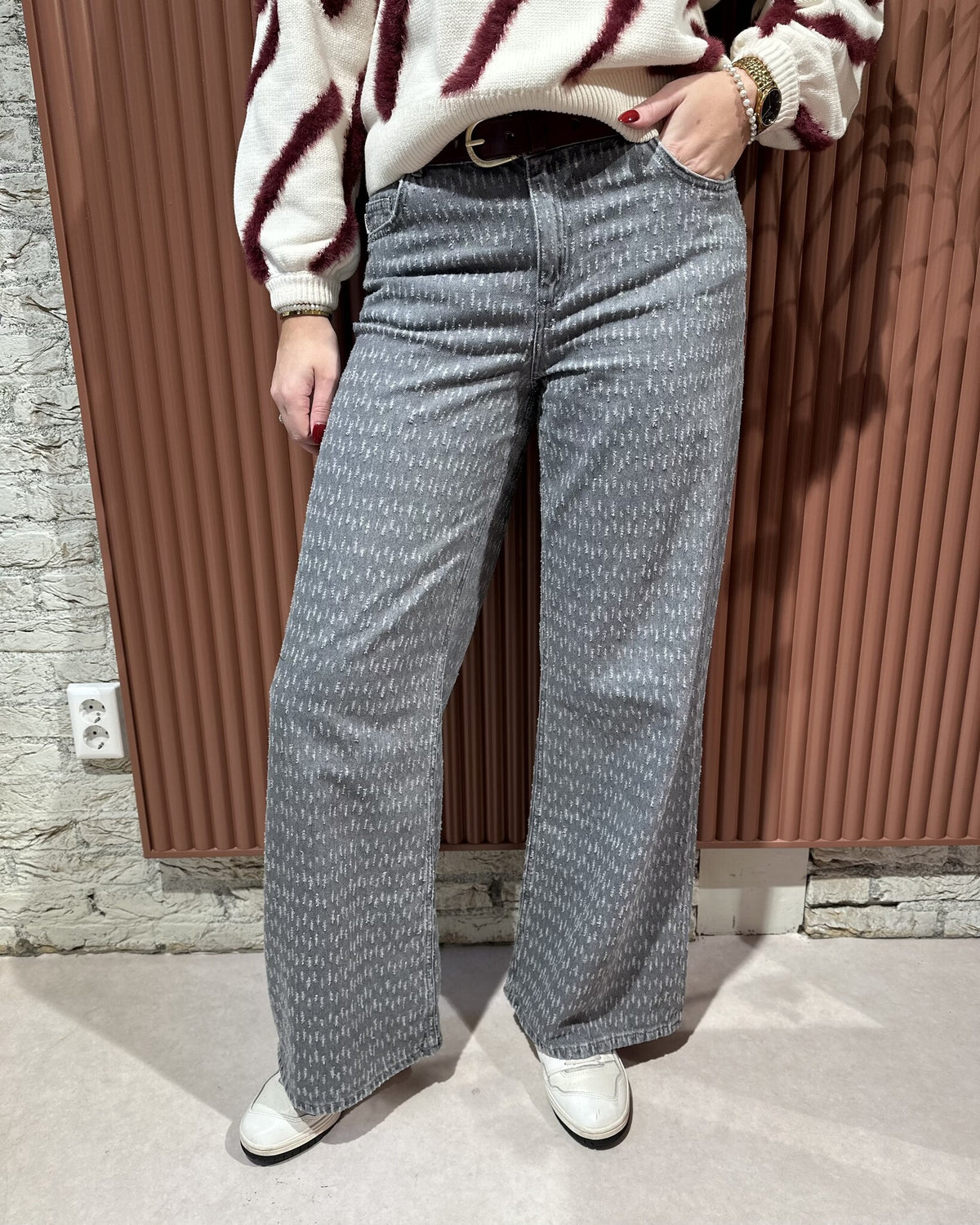 Thea Wide Leg Jeans | Faded Grey