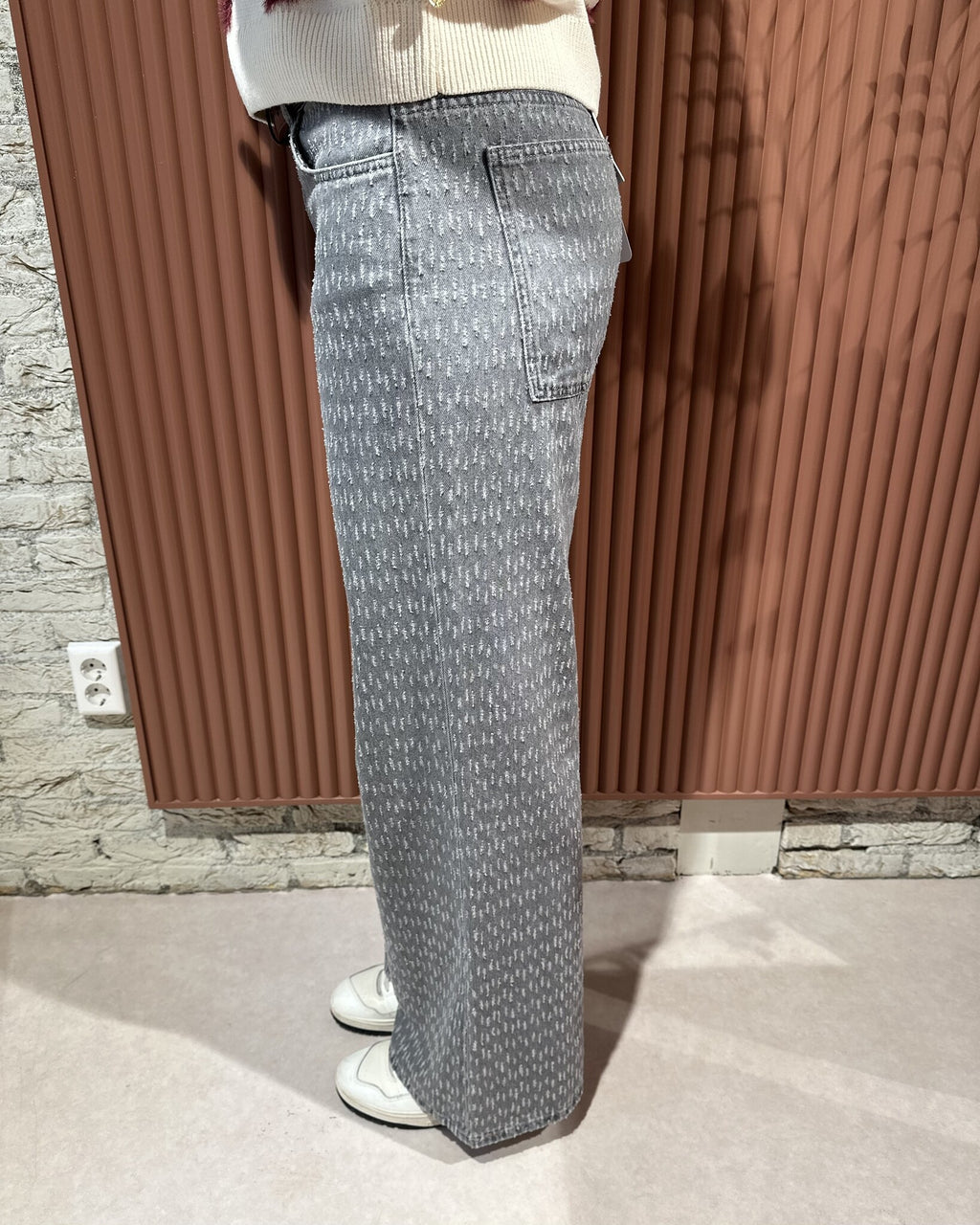 Thea Wide Leg Jeans | Faded Grey