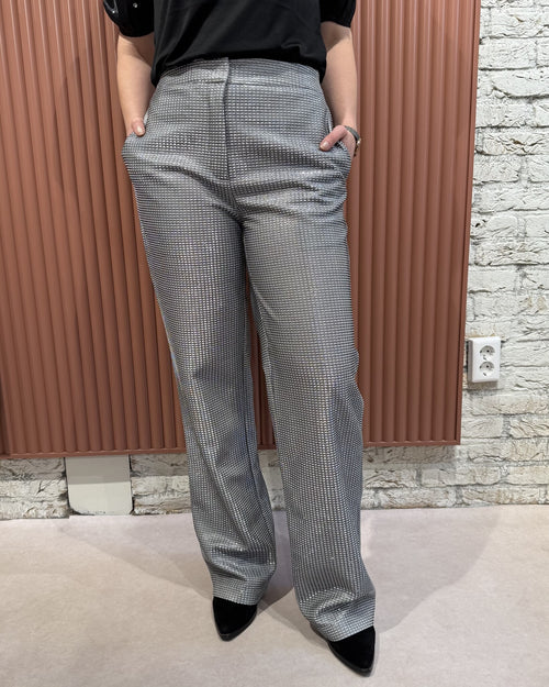 Aremi metallic straight leg pants | Silver