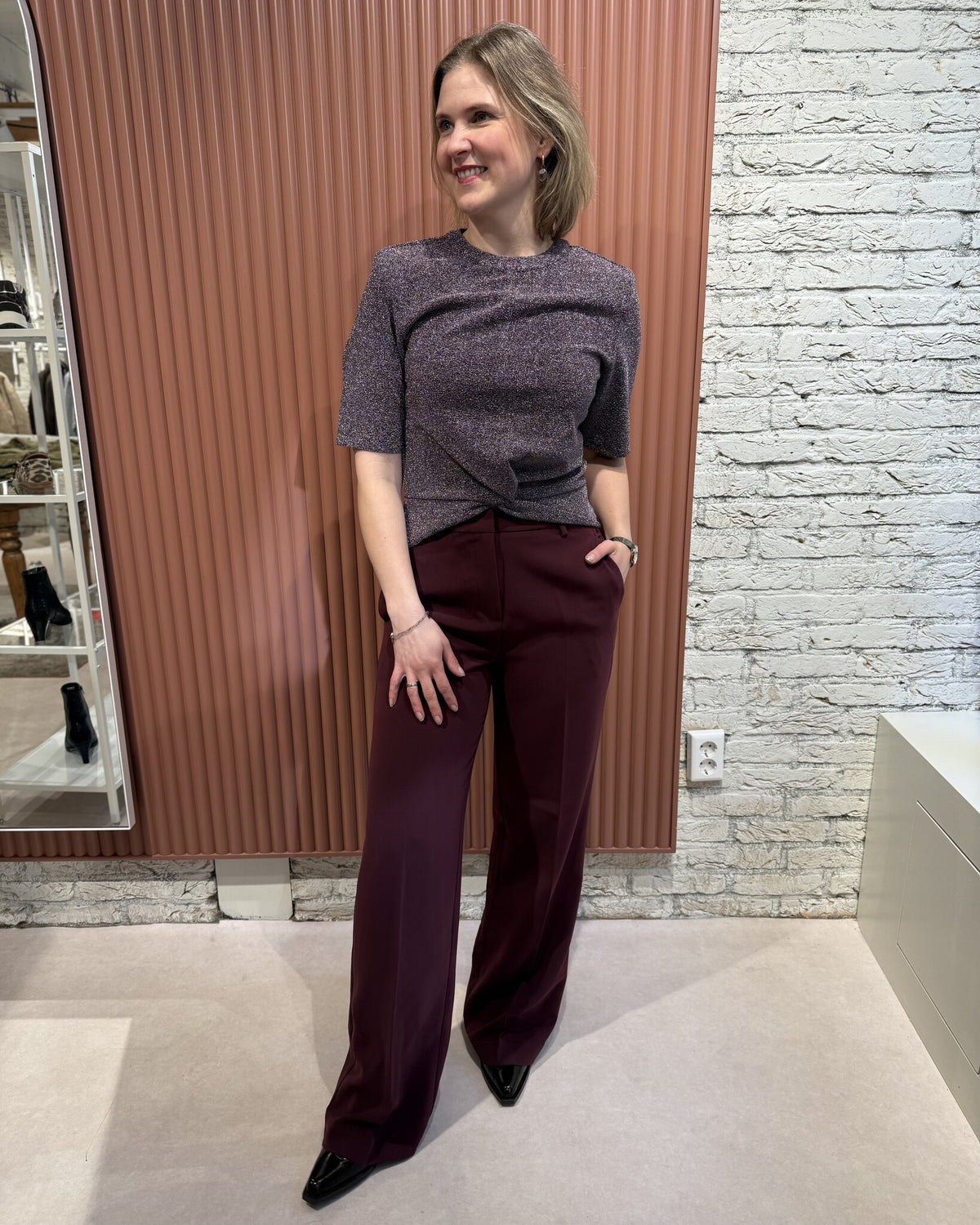 Fantina lurex top | Amethyst