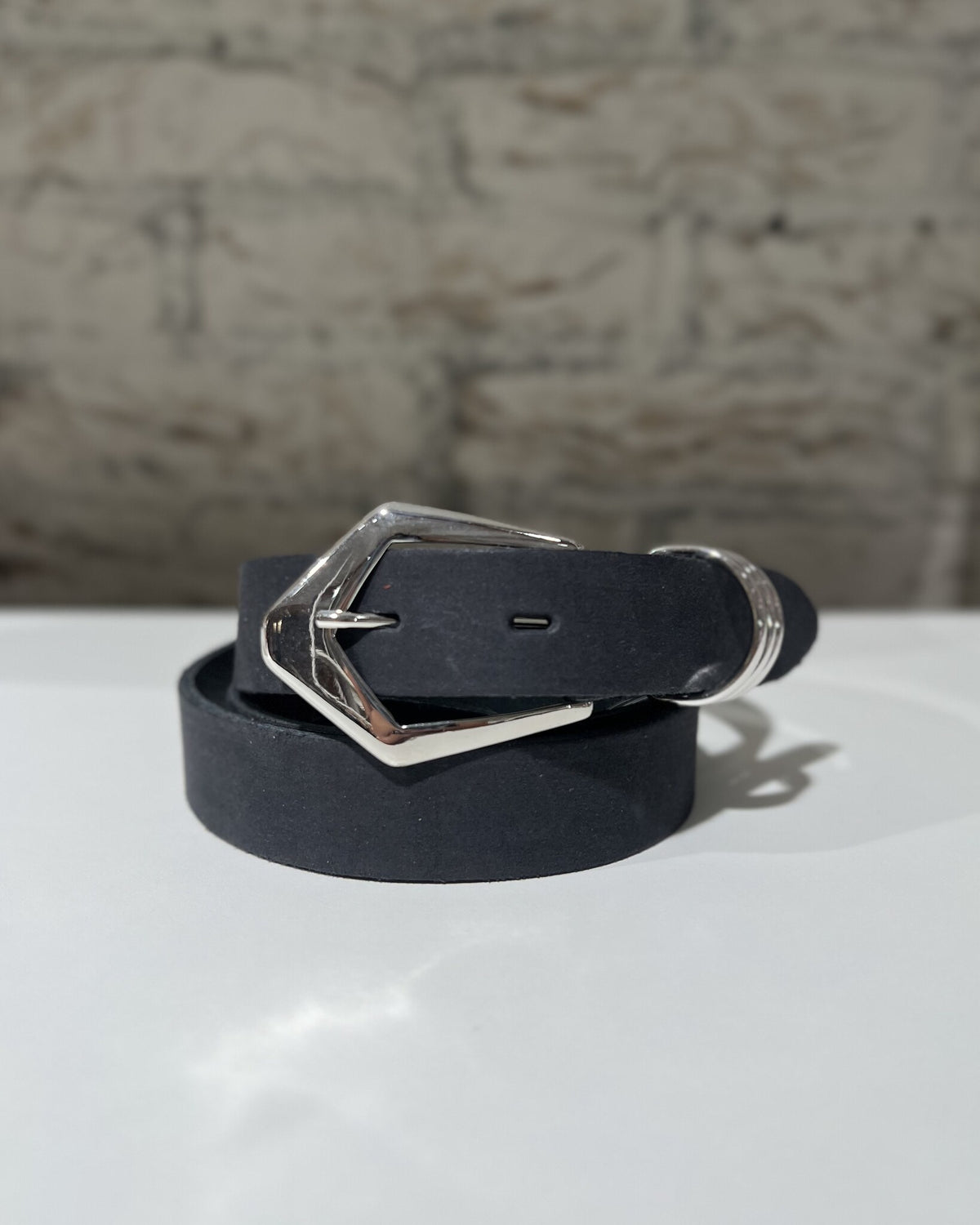 Suede belt women - Black Silver Suede