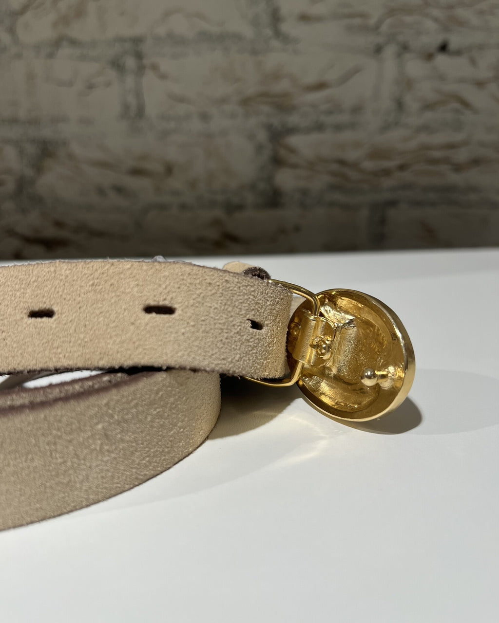 Suede Belt Women | Ecru Gold