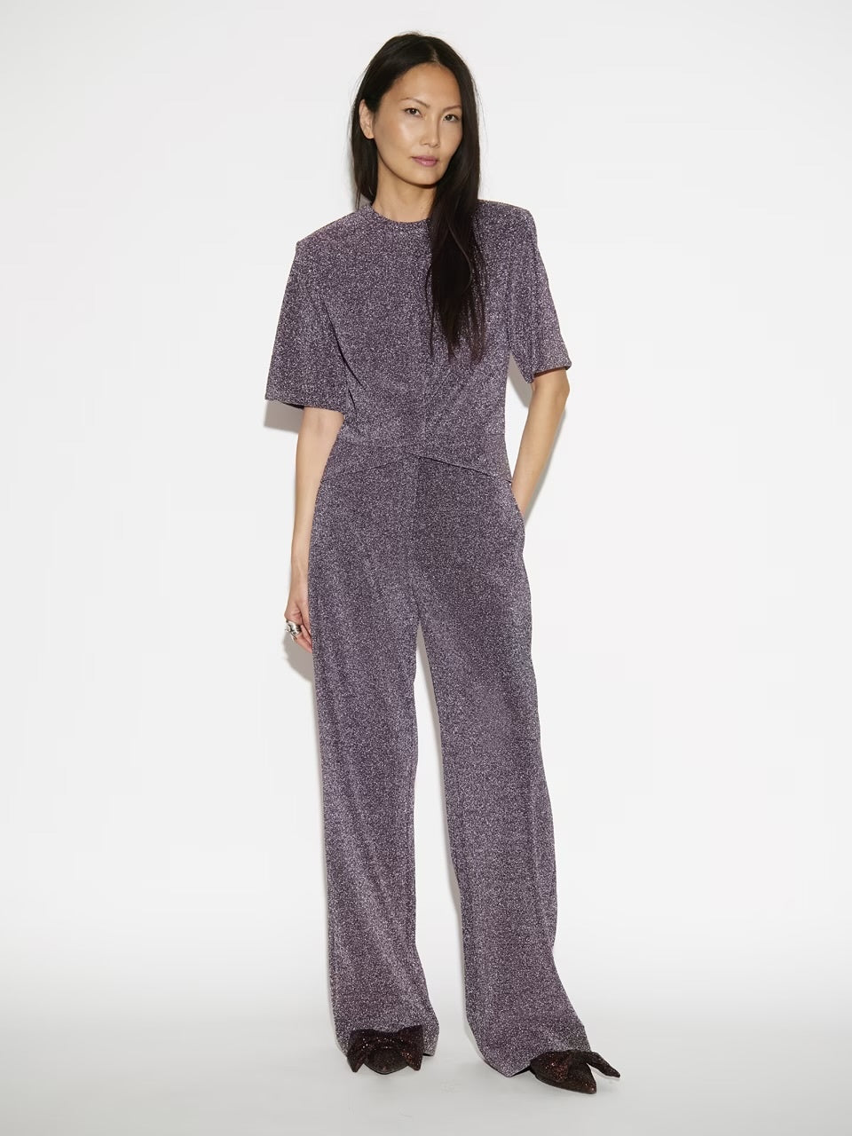 Noemia Lurex Pants | Amethyst