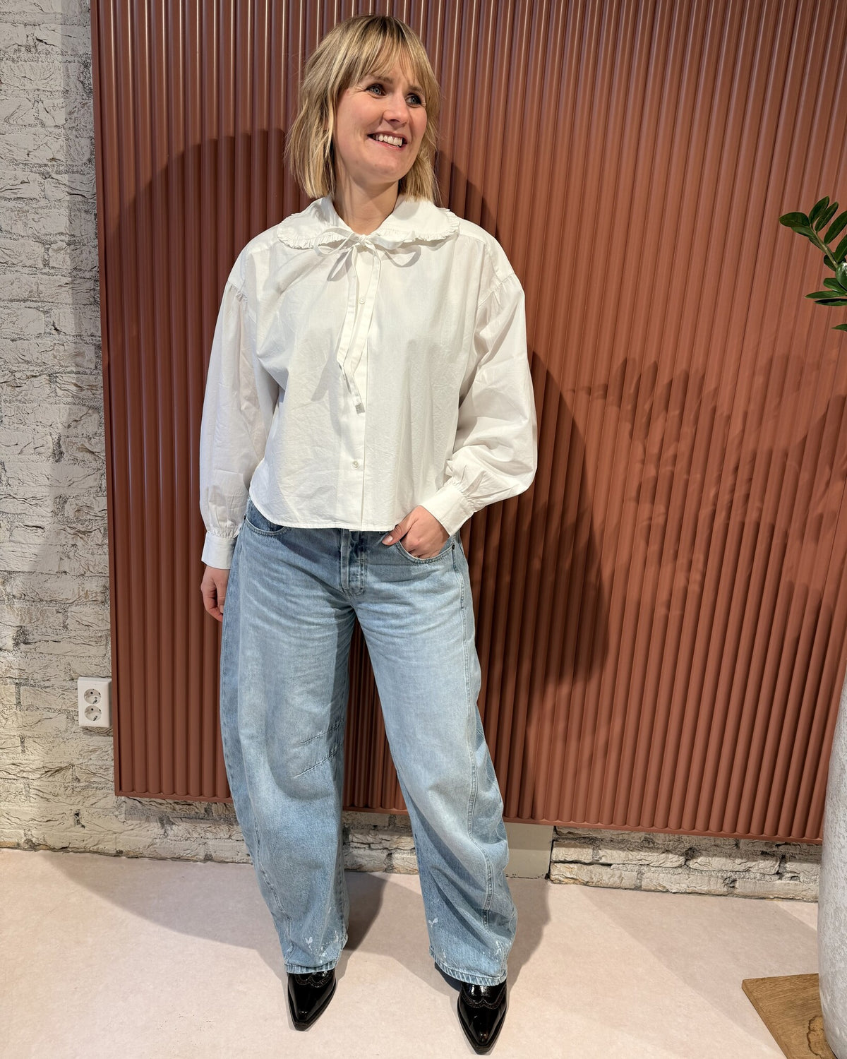 Semmy Poplin Blouse | White