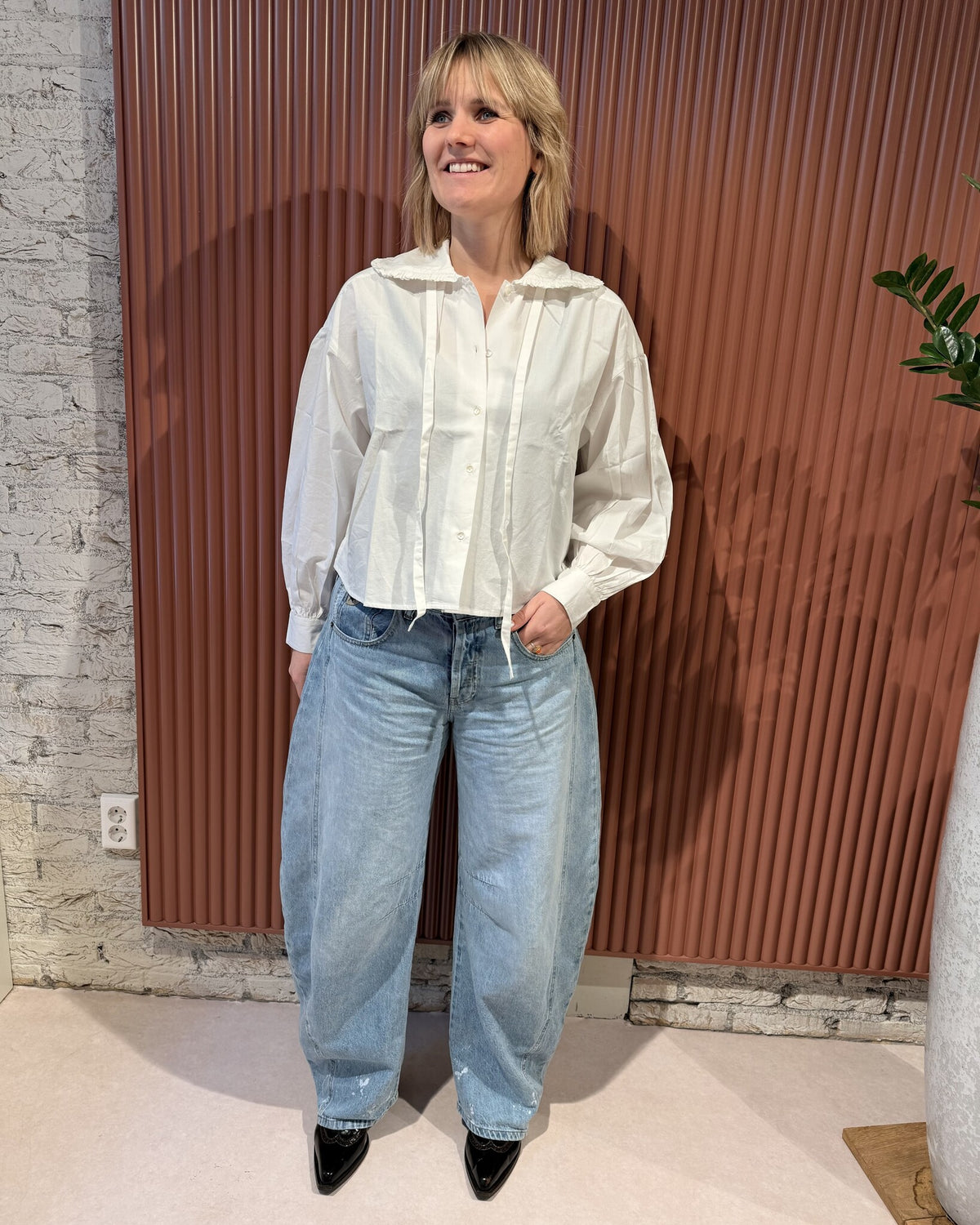 Semmy Poplin Blouse | White