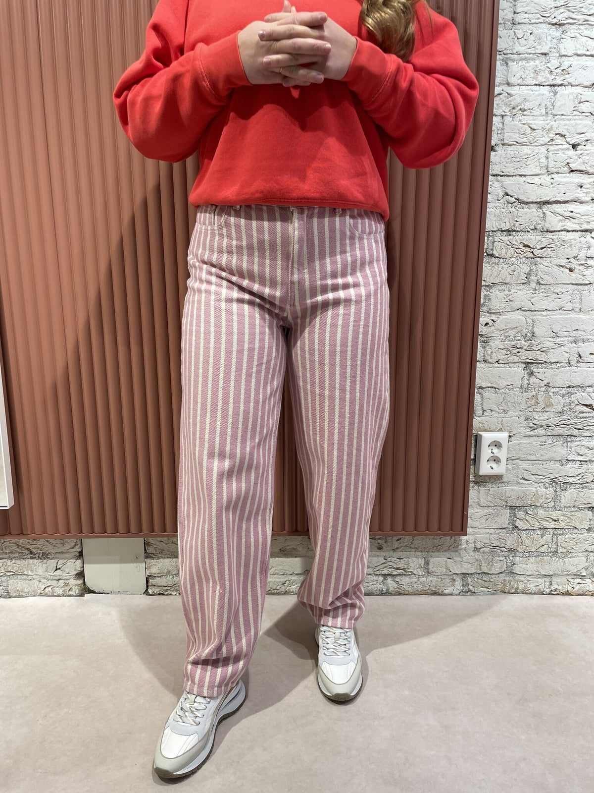 Lew Pink Rocky Pants | Pink stripe