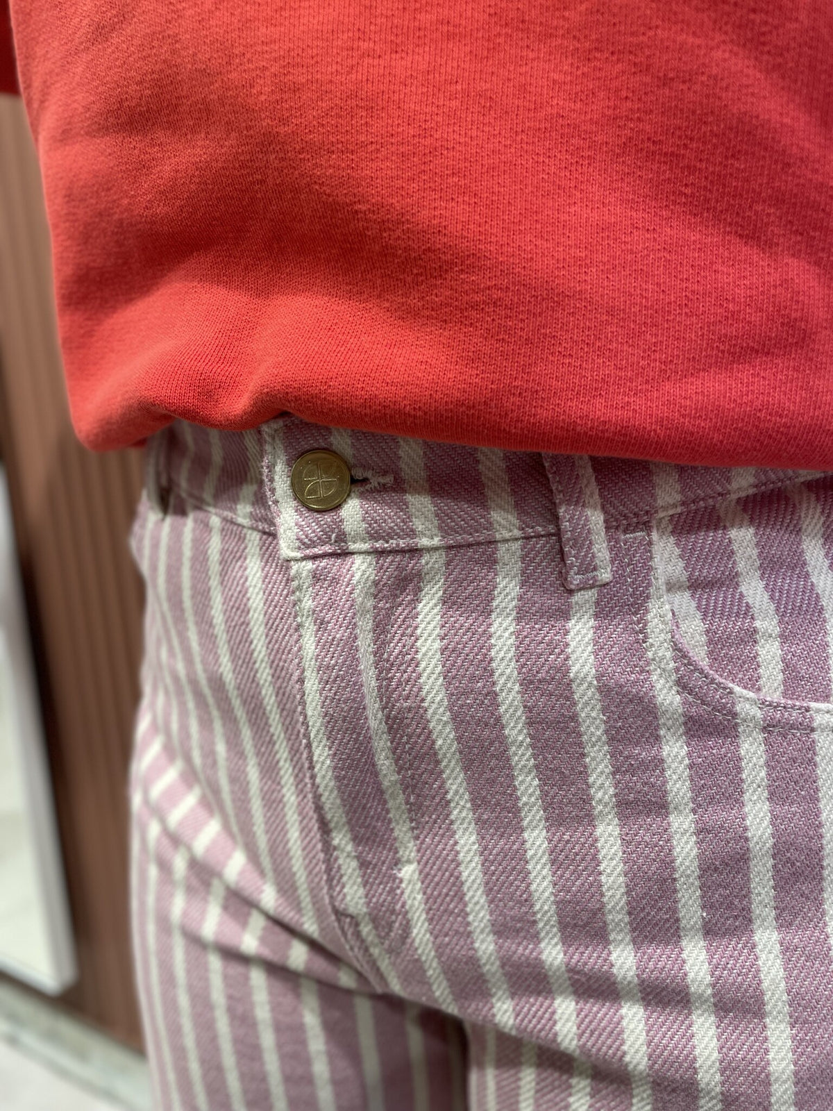 Lew Pink Rocky Pants | Pink stripe