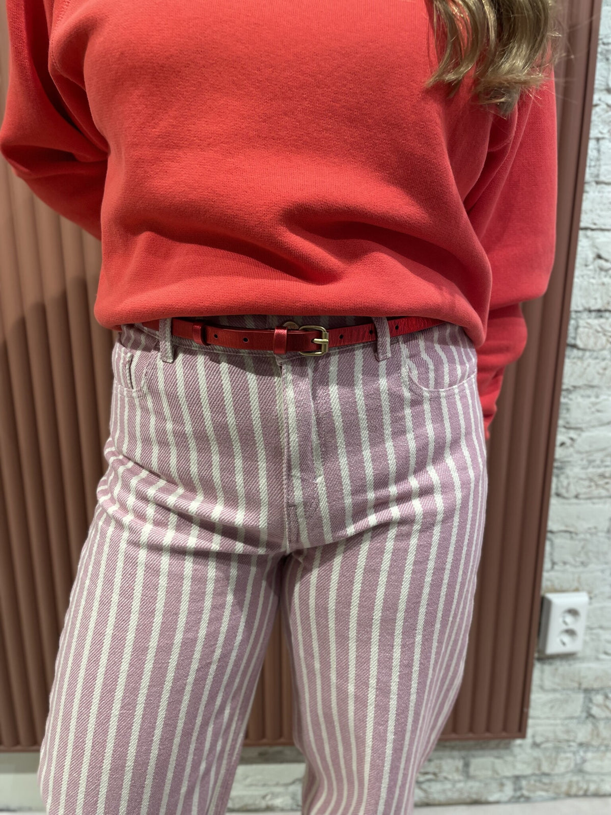 Lew Pink Rocky Pants | Pink stripe