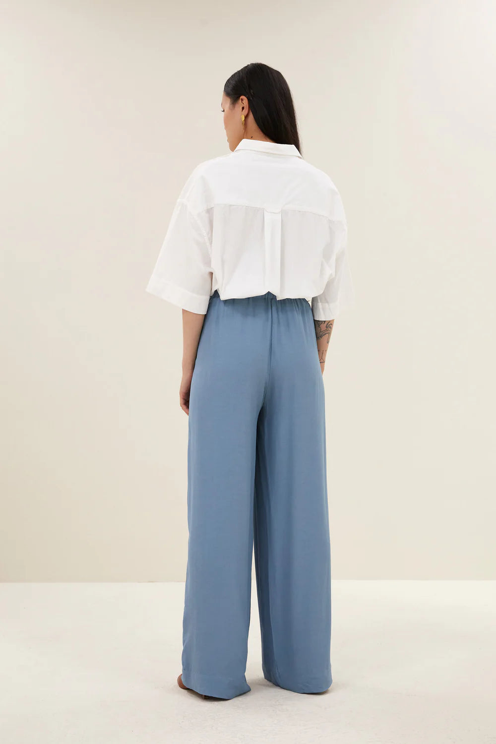 Benji viscose pants | Blue stone
