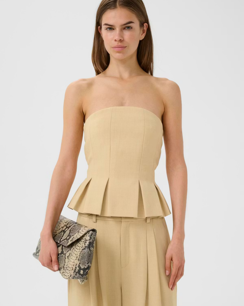 Stacy corsage | Pale hay melange