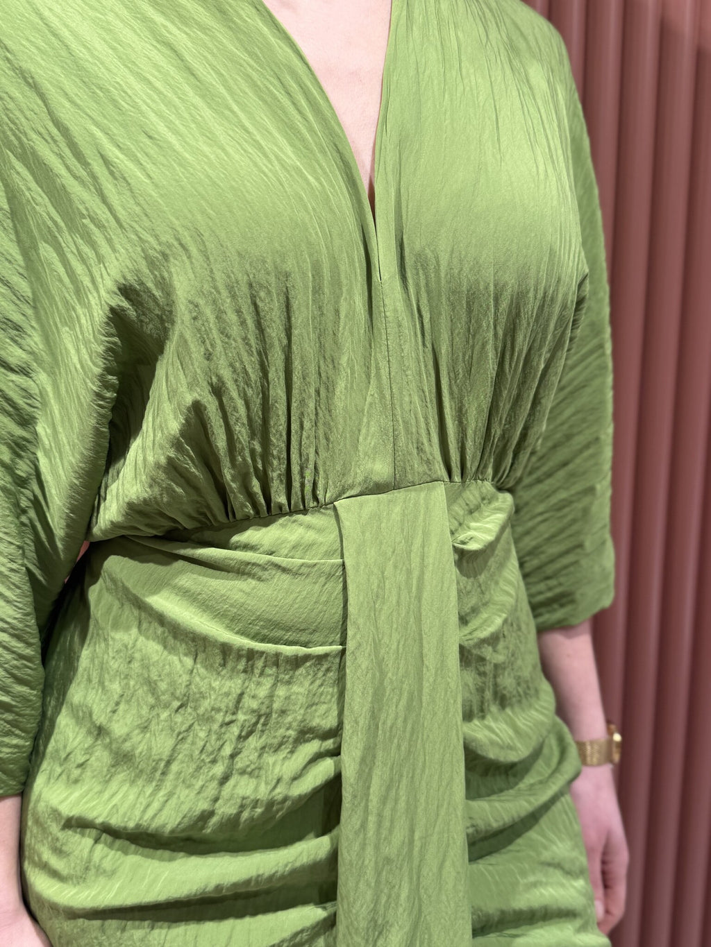 Bradshaw pleated long dress | Green Lush