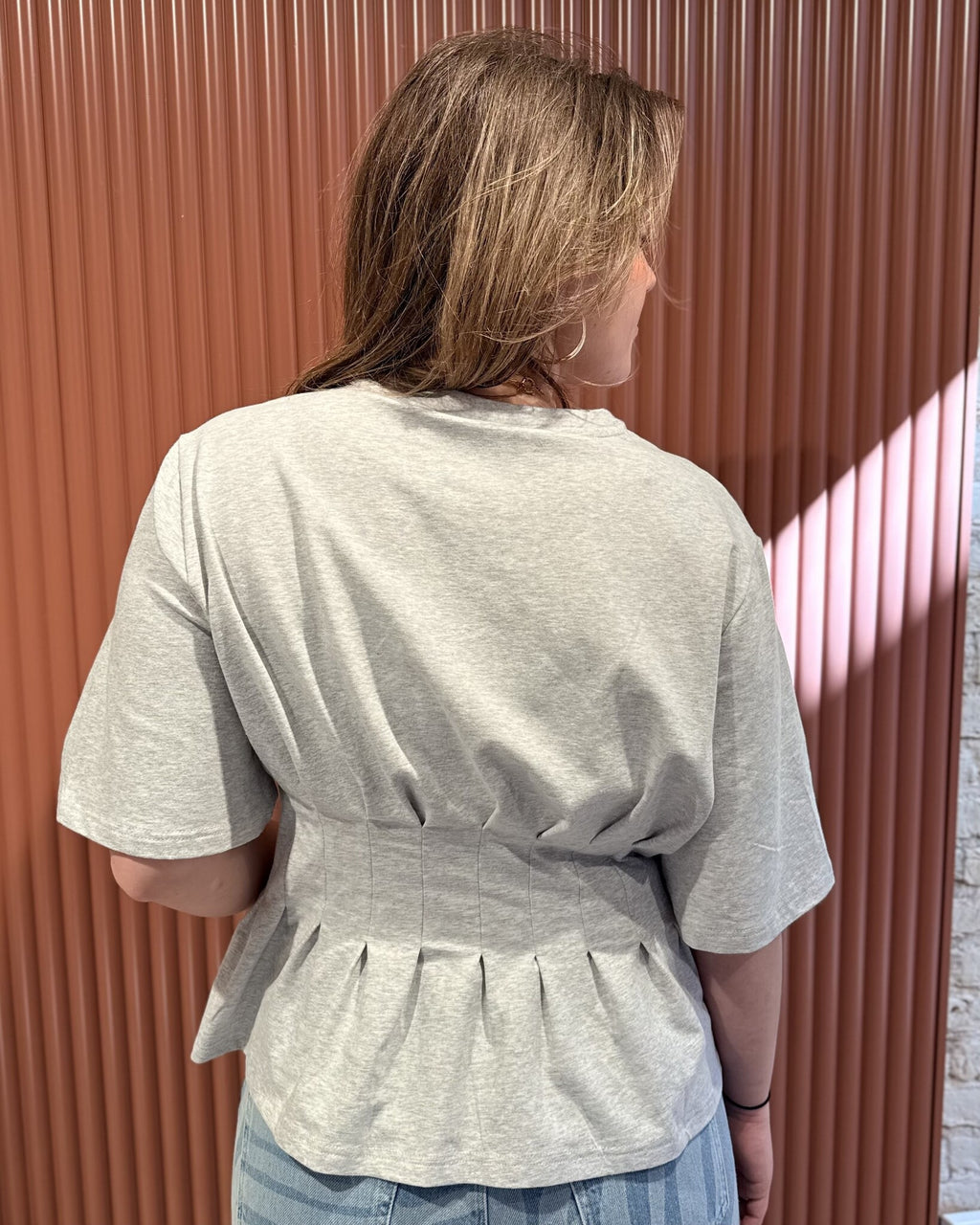 Inez tee | Ultra light grey mélange