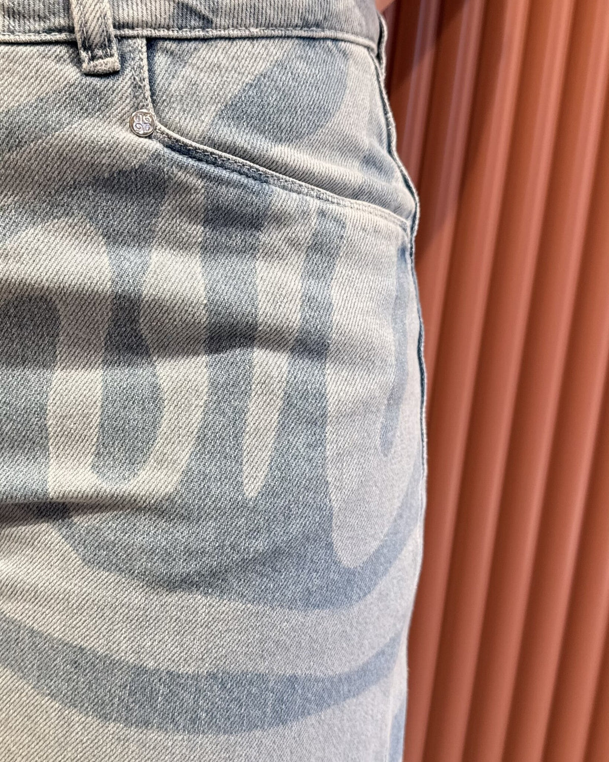 Nuit Wide Leg Printed Jeans | Skywash Blue