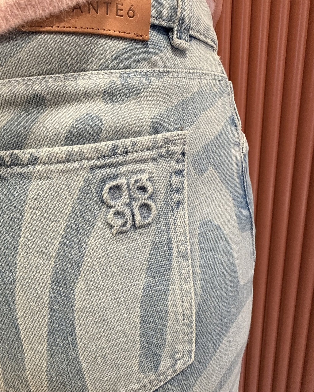 Nuit Wide Leg Printed Jeans | Skywash Blue