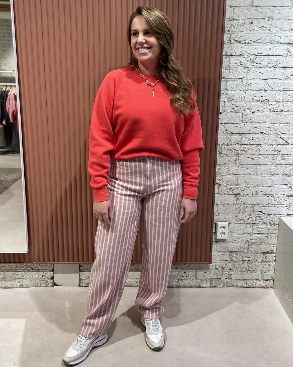 Lew Pink Rocky Pants | Pink stripe