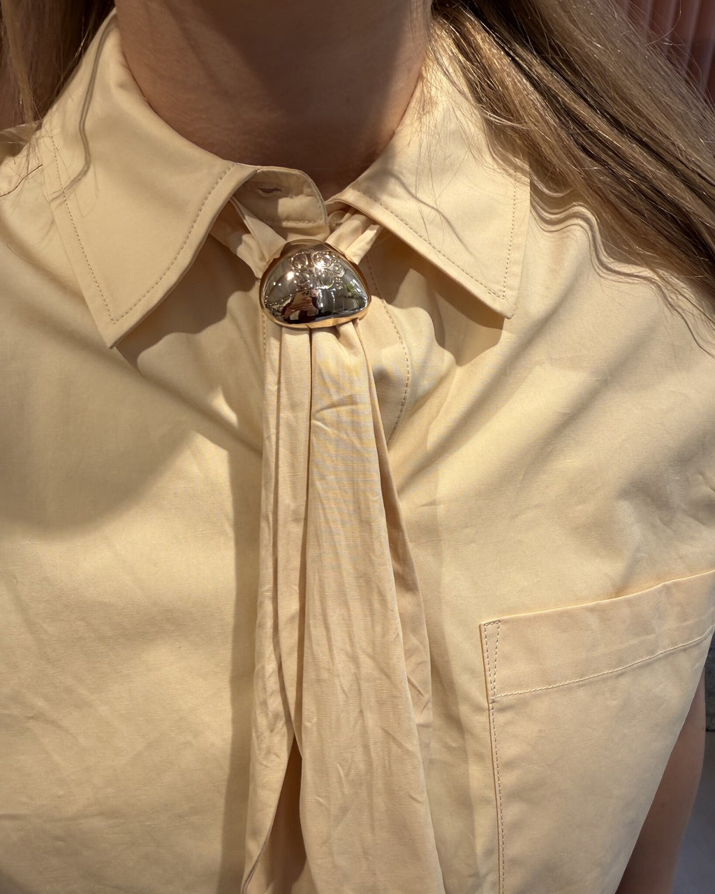 Alcon scarf detailed shirt | Butter Yellow