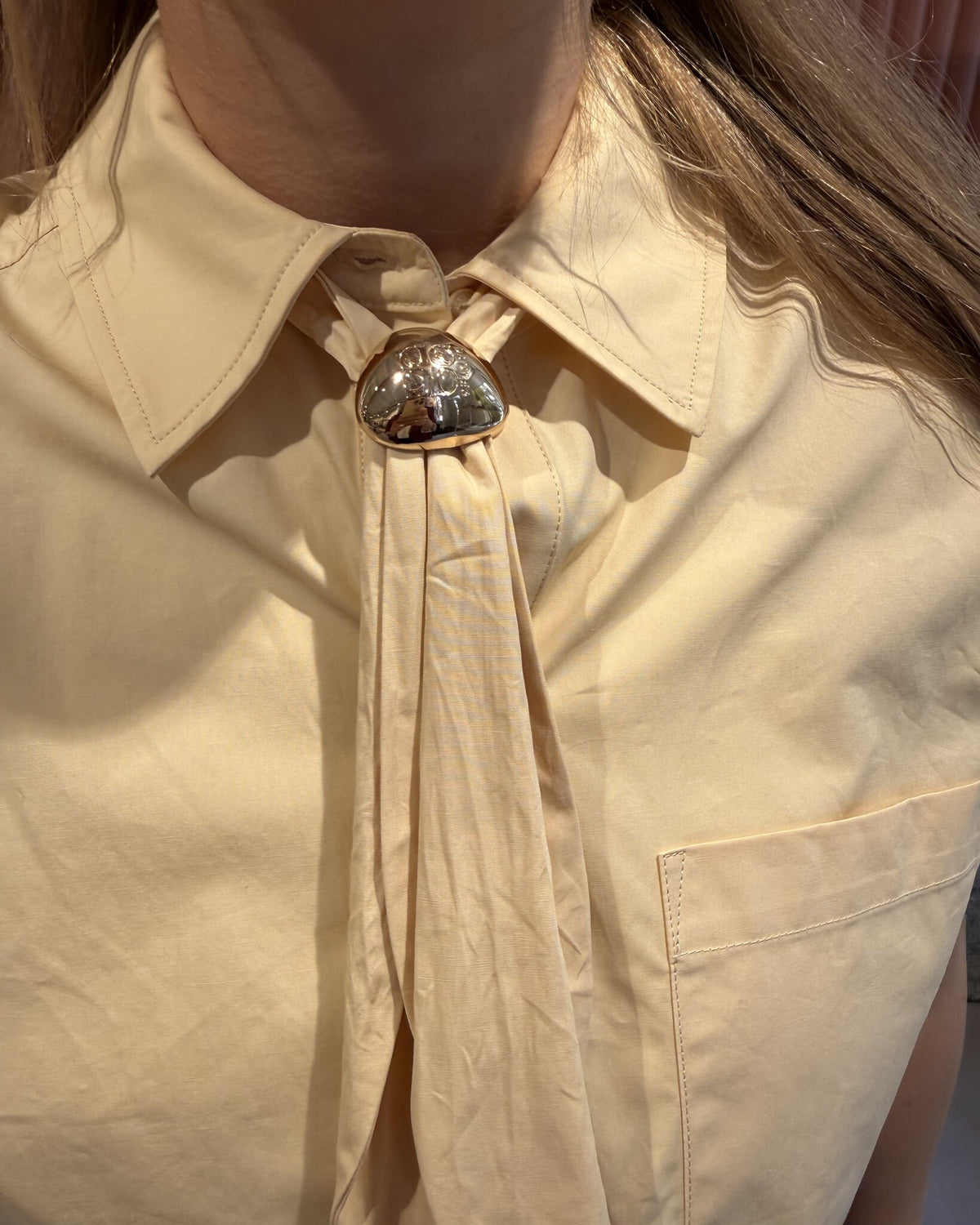 Alcon scarf detailed shirt | Butter Yellow