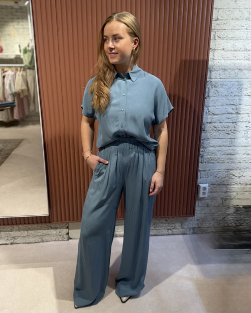 Benji viscose pants | Blue stone